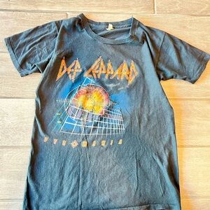 Vintage Def Leppard Shirt Mens L Black Pyromania 1983 Tour Concert Original 80s